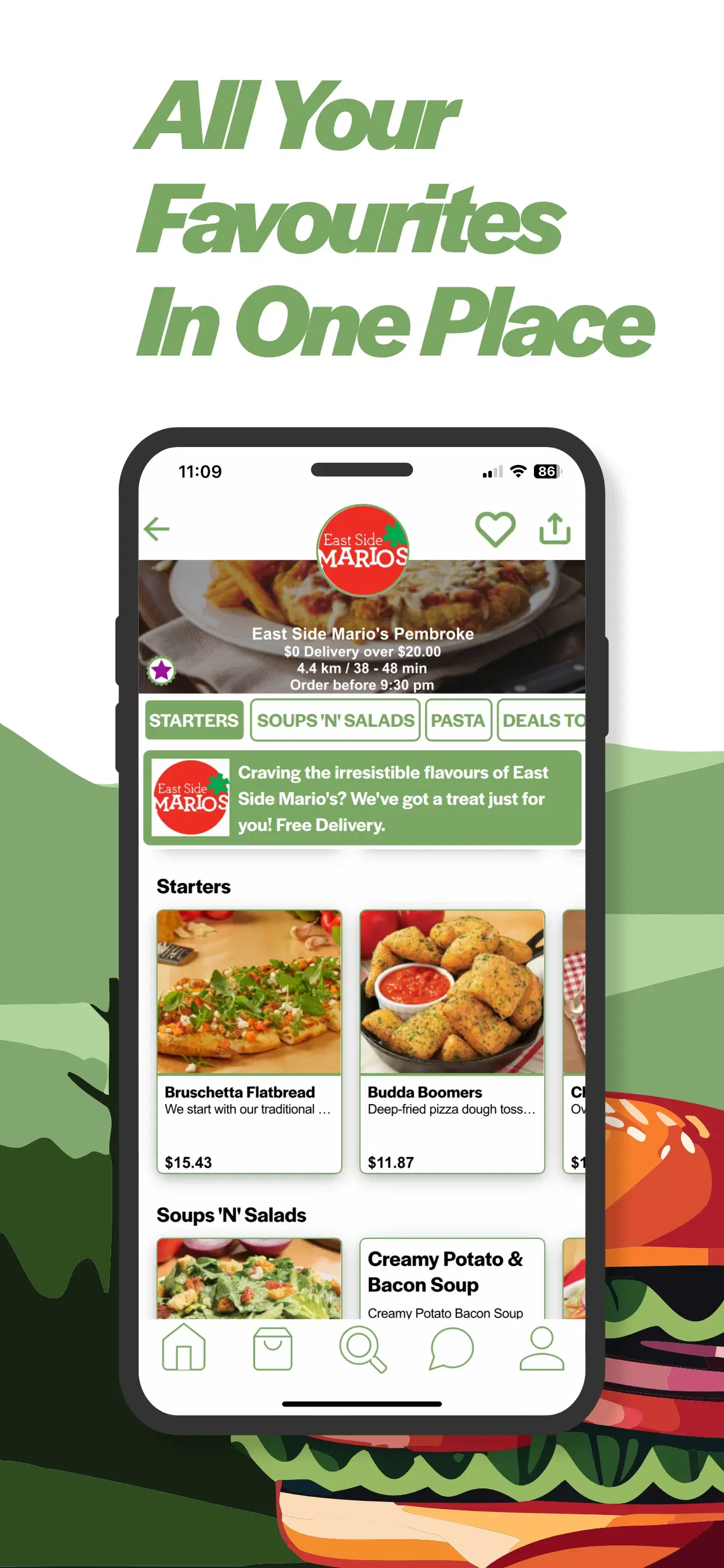 Valley Eats mobile app menu browsing